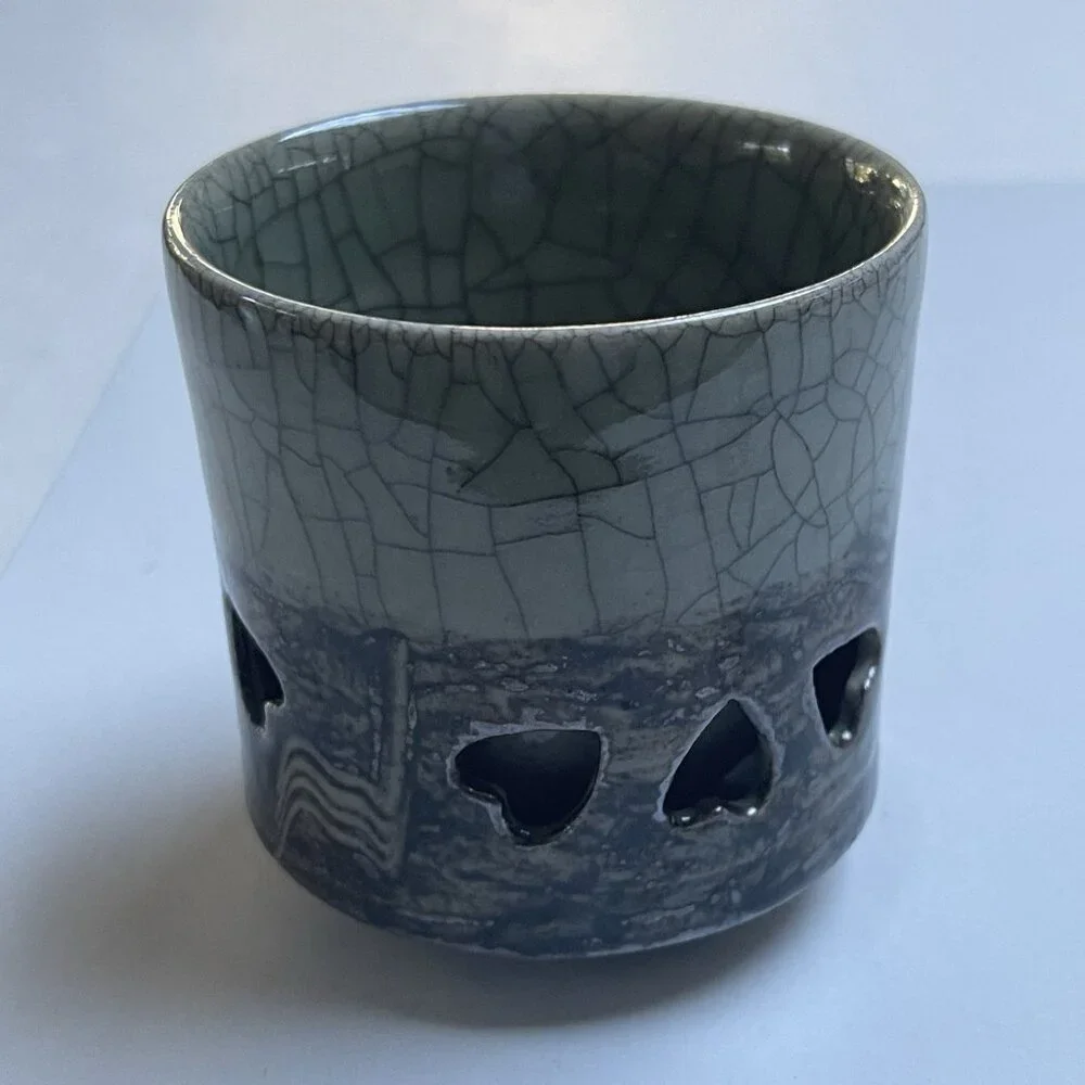 Otagiri‎ Somayake Tea Cup Double Walled Ware Crackle Hearts Replacement Vintage